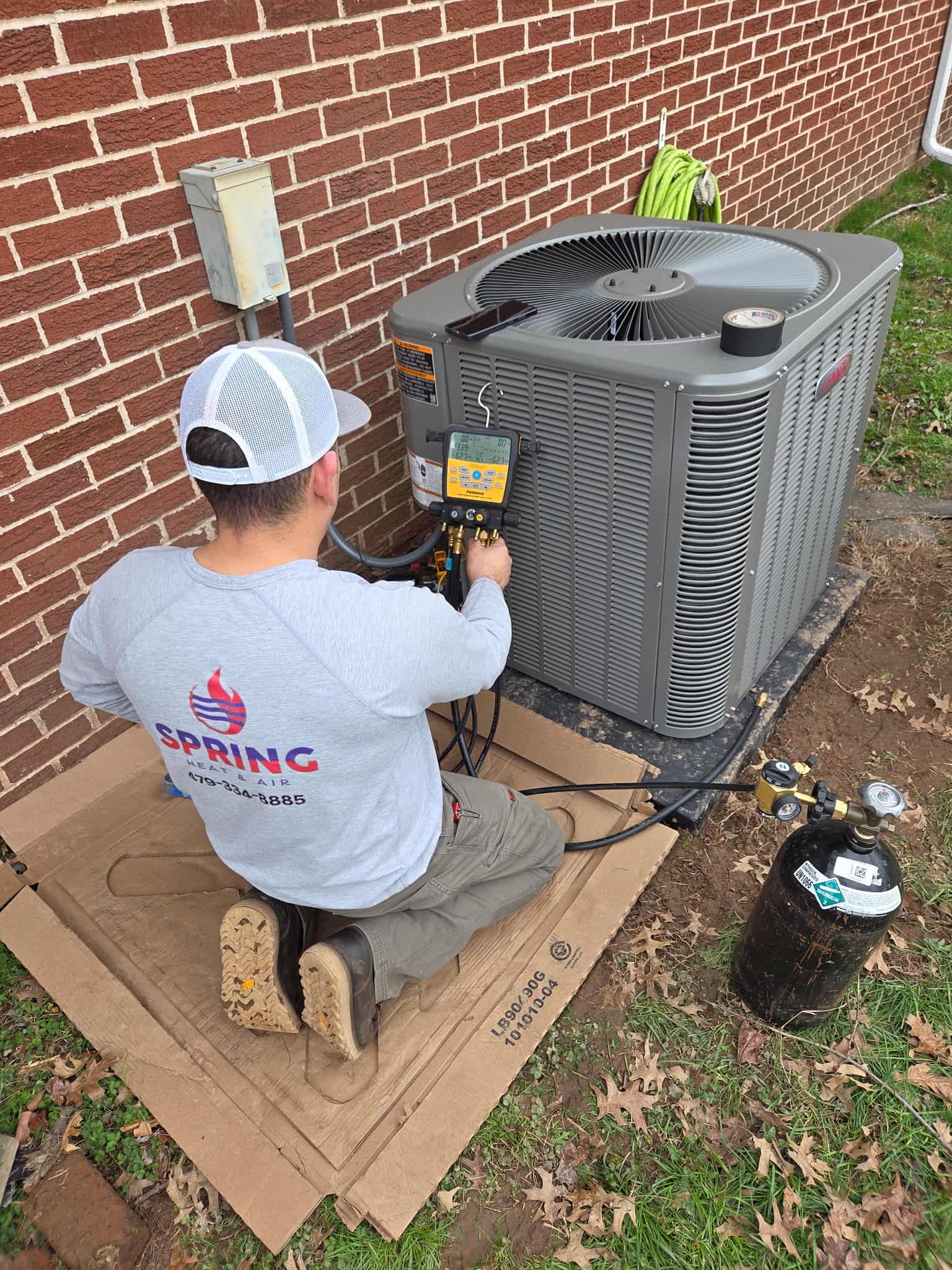 Installed HVAC equipment inside a finished service area